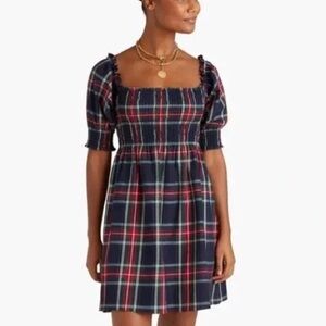 Hill House Athena Dress in Navy Tartan Size M